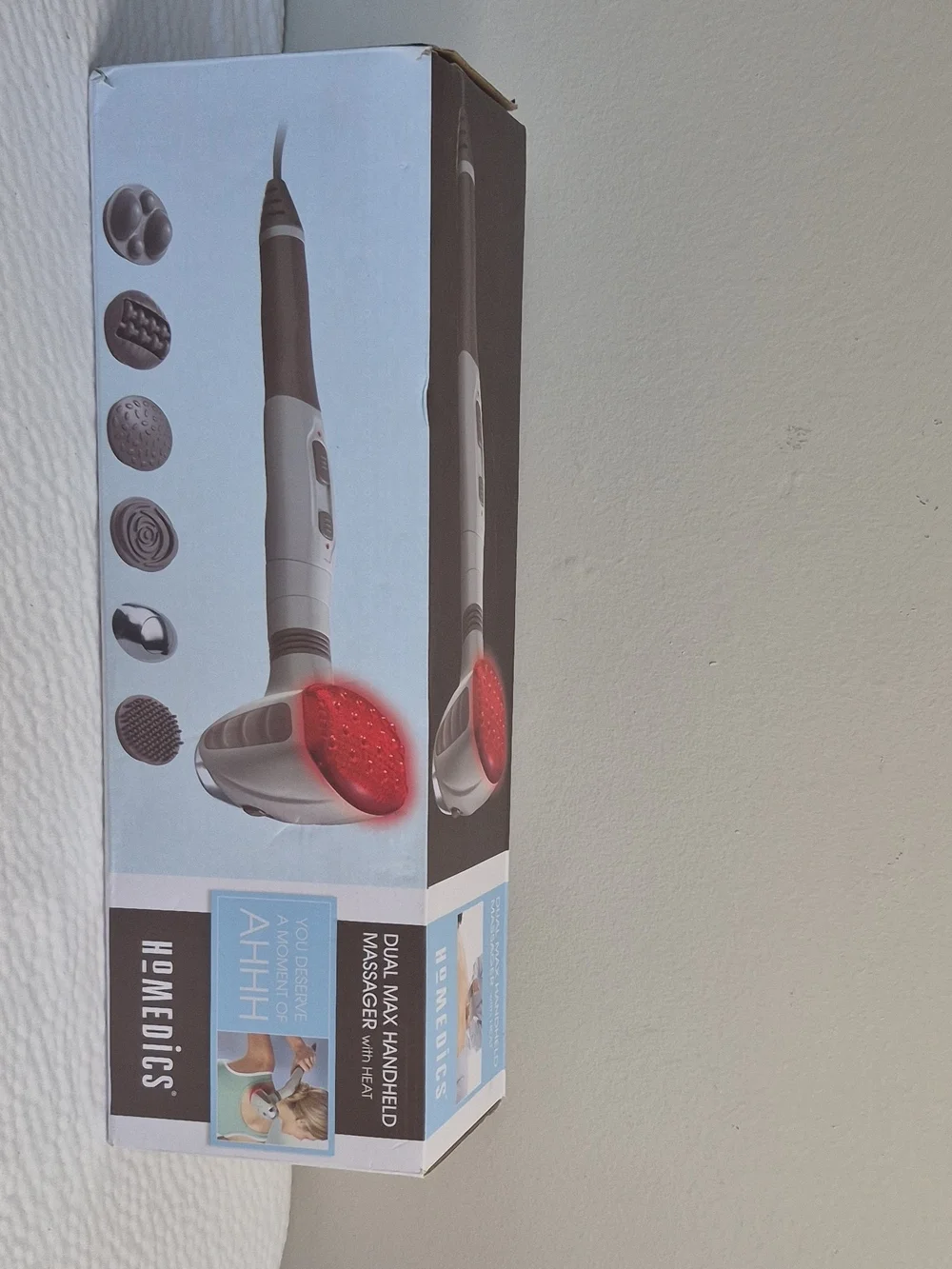 HoMedics Dual Max Handheld Massager in Gray and Red
